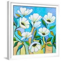 White Poppies-Peggy Davis-Framed Giclee Print