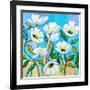 White Poppies-Peggy Davis-Framed Giclee Print