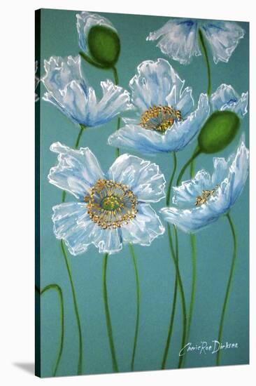 White Poppies-Cherie Roe Dirksen-Stretched Canvas