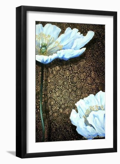 White Poppies-Cherie Roe Dirksen-Framed Giclee Print