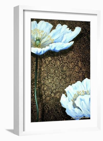 White Poppies-Cherie Roe Dirksen-Framed Giclee Print