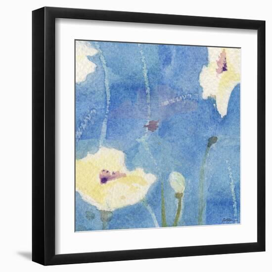 White Poppy-Sheila Golden-Framed Art Print