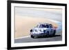 White Porsche 911 in Monterey Watercolor-NaxArt-Framed Premium Giclee Print