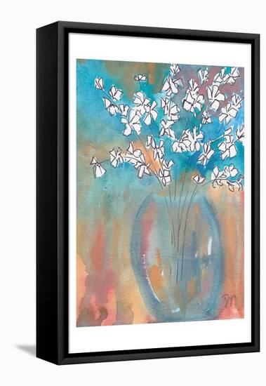 White Posey-Beverly Dyer-Framed Stretched Canvas
