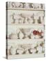 White Pottery on Shelves-Francis Hammond-Stretched Canvas