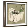 White Puppy Sleeps on a Bed-Cecil Aldin-Framed Art Print