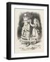 White Queen Alice Adjusts the White Queen's Shawl-John Tenniel-Framed Art Print