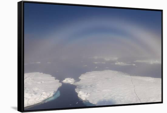 White rainbow over the ice, Arctic Ocean, Arctic, Norway, Scandinavia, Europe-G&M Therin-Weise-Framed Stretched Canvas