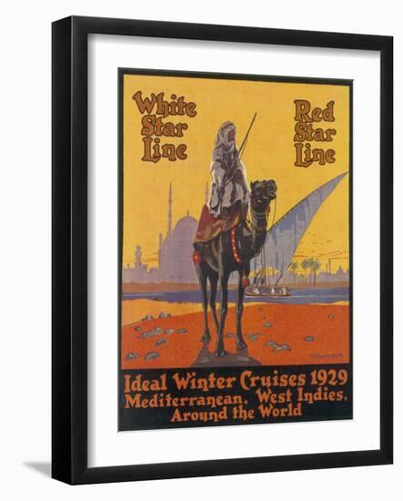 White / Red Star Lines Winter Cruises-null-Framed Art Print