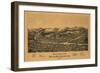 White River Junction, Vermont - Panoramic Map-Lantern Press-Framed Art Print