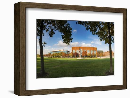 White River State Park, view of NCAA Headquarters, Indianapolis, Indiana, USA.-Anna Miller-Framed Photographic Print