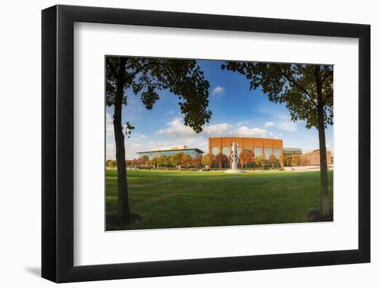 White River State Park, view of NCAA Headquarters, Indianapolis, Indiana, USA.-Anna Miller-Framed Photographic Print