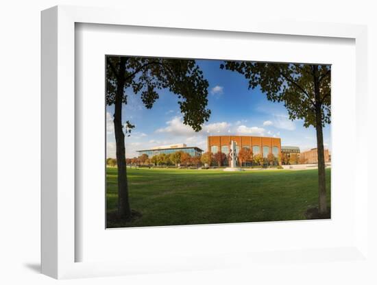 White River State Park, view of NCAA Headquarters, Indianapolis, Indiana, USA.-Anna Miller-Framed Photographic Print