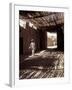 White-robed Man Walks under Thatched Canopy, Morocco-Merrill Images-Framed Photographic Print