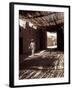 White-robed Man Walks under Thatched Canopy, Morocco-Merrill Images-Framed Photographic Print