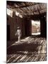 White-robed Man Walks under Thatched Canopy, Morocco-Merrill Images-Mounted Photographic Print
