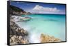 White rocks and cliffs frame the waves of turquoise sea, Santa Teresa di Gallura, Sardinia, Italy-Roberto Moiola-Framed Stretched Canvas