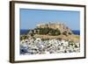 White Rooftops of Lindos with the Acropolis of Lindos, Rhodes, Dodecanese, Greek Islands, Greece-Chris Hepburn-Framed Photographic Print