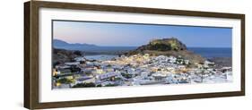 White Rooftops of Lindos with the Acropolis of Lindos, Rhodes, Dodecanese, Greek Islands, Greece-Chris Hepburn-Framed Photographic Print