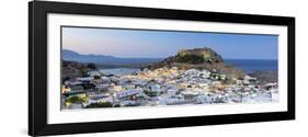 White Rooftops of Lindos with the Acropolis of Lindos, Rhodes, Dodecanese, Greek Islands, Greece-Chris Hepburn-Framed Photographic Print