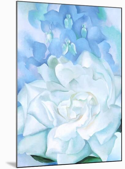 White Rose W/ Lakspur No.2-Georgia O'Keeffe-Mounted Art Print