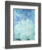 White Rose with Larkspur-Georgia O'Keeffe-Framed Art Print