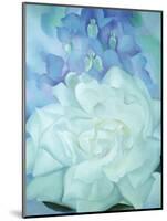 White Rose with Larkspur-Georgia O'Keeffe-Mounted Art Print