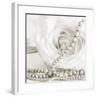 White Rose with Pearls-Tom Quartermaine-Framed Giclee Print