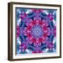 White Rose with Violet Blossoms Symmetric Ornament-Alaya Gadeh-Framed Photographic Print