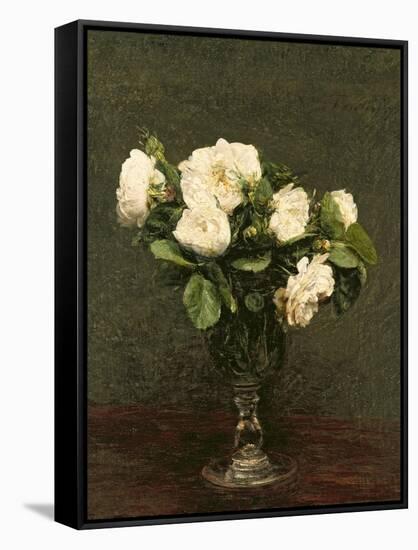 White Roses, 1875-Henri Fantin-Latour-Framed Stretched Canvas