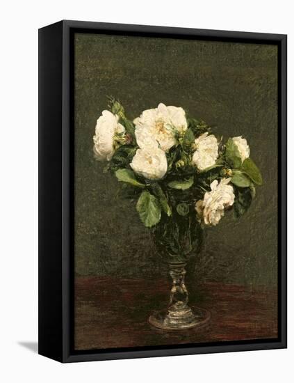 White Roses, 1875-Henri Fantin-Latour-Framed Stretched Canvas