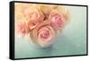 White Roses in a Vase-egal-Framed Stretched Canvas