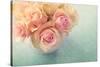 White Roses in a Vase-egal-Stretched Canvas