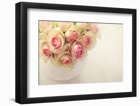 White Roses in a Vase-egal-Framed Photographic Print