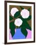 White Roses in Cobalt Vase-Tara Reed-Framed Art Print