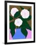 White Roses in Cobalt Vase-Tara Reed-Framed Art Print