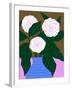 White Roses in Cobalt Vase-Tara Reed-Framed Art Print