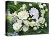 White Roses On A Green Background-balaikin2009-Stretched Canvas
