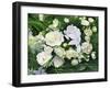 White Roses On A Green Background-balaikin2009-Framed Art Print