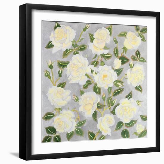 White Roses- Square-Carissa Luminess-Framed Giclee Print