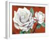 White Roses-M^ de Flavis-Framed Art Print