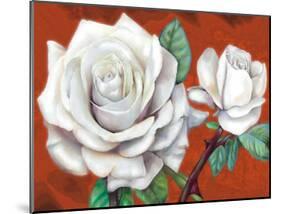 White Roses-M^ de Flavis-Mounted Art Print
