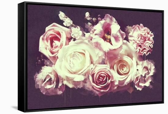 White Roses-null-Framed Stretched Canvas