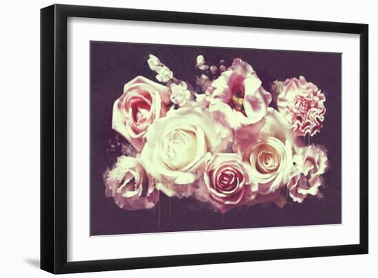White Roses-null-Framed Art Print