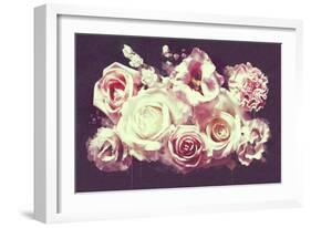 White Roses-null-Framed Art Print