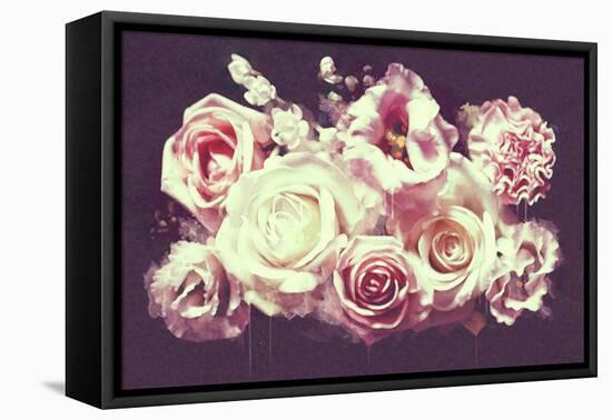 White Roses-null-Framed Stretched Canvas