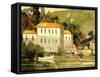 White Sail Boat, Como-Ted Goerschner-Framed Stretched Canvas