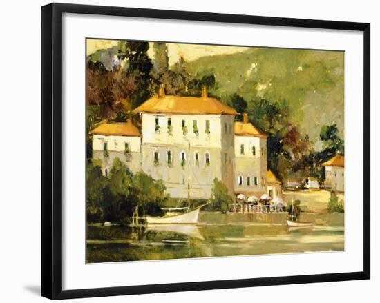 White Sail Boat, Como-Ted Goerschner-Framed Giclee Print