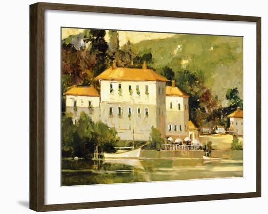 White Sail Boat, Como-Ted Goerschner-Framed Giclee Print