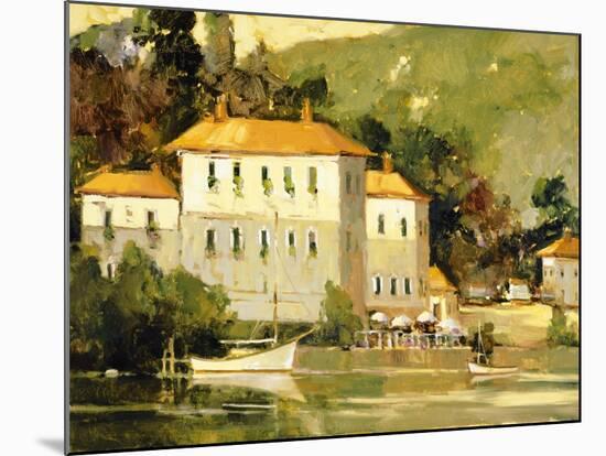 White Sail Boat, Como-Ted Goerschner-Mounted Giclee Print